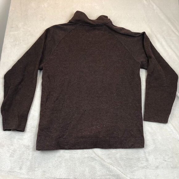 Izod Mens Jacket Size XL Full-Zip Knit Ribbed Mock Neck Casual Cozy Brown - Picture 10 of 10